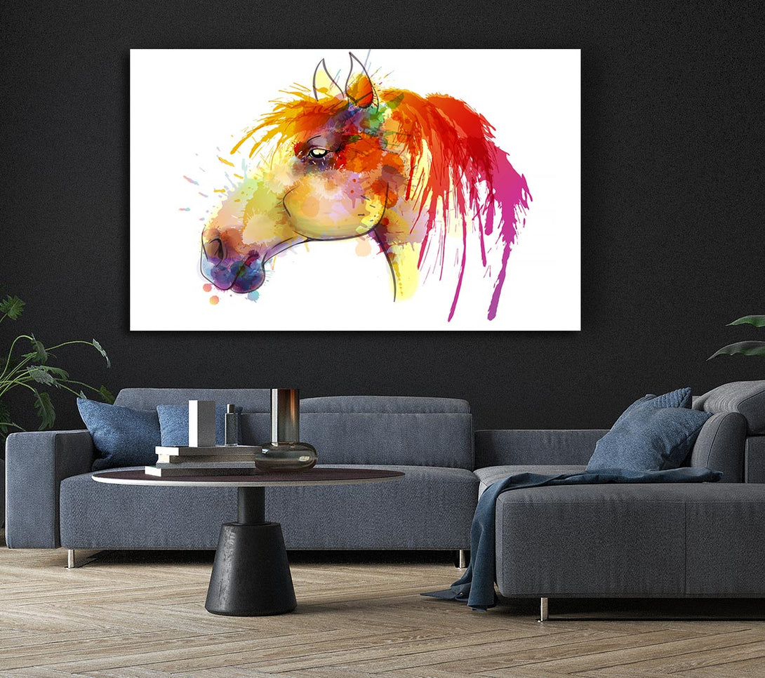  A Canvas Print of Beautiful Rainbow Horse Canvas Art
