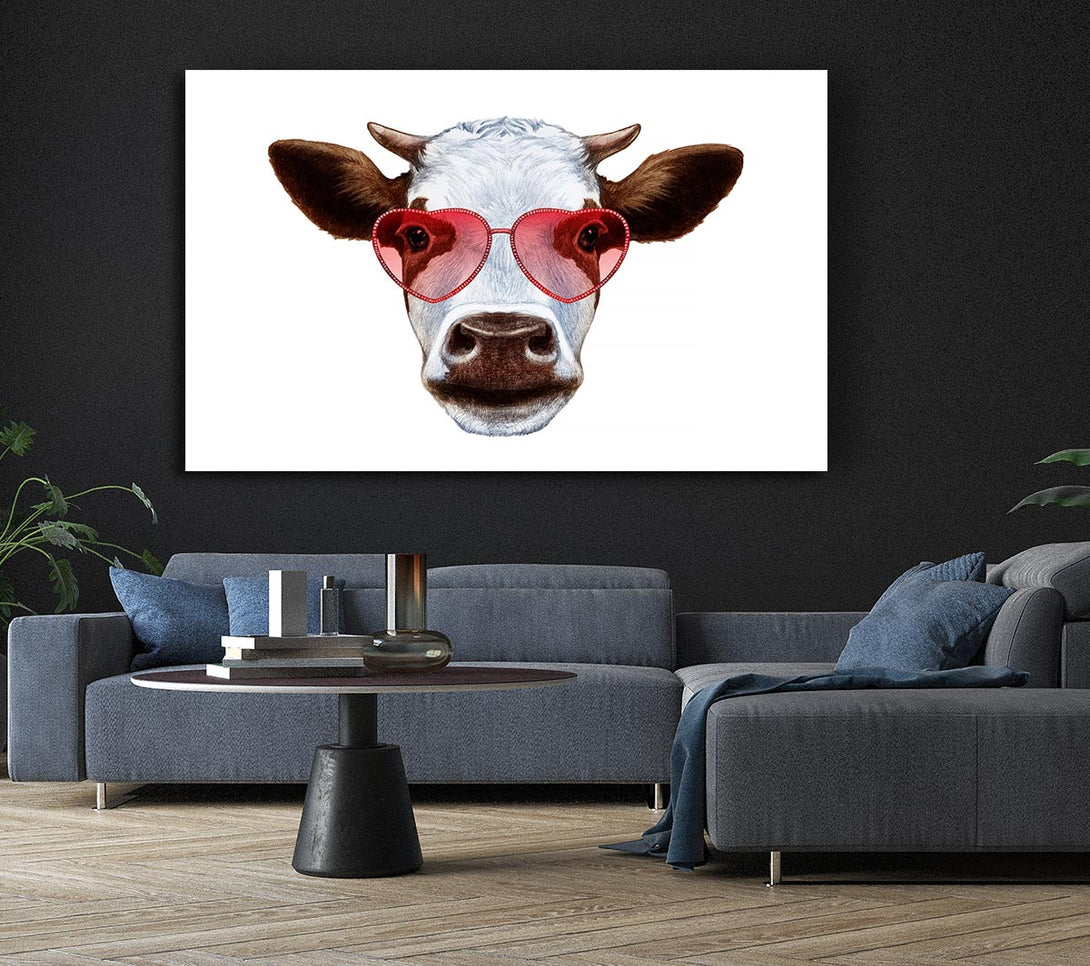  A Canvas Print of Love Cows Canvas Print