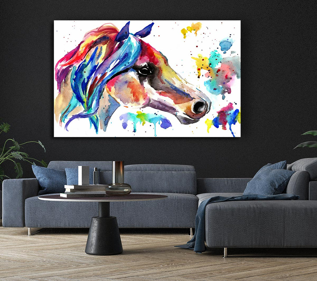  A Canvas Print of Rainbow Horse Canvas Print