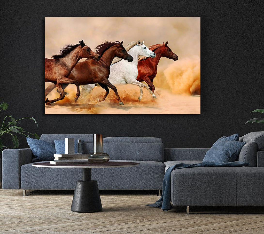  A Canvas Print of Horse Stampede Canvas Art