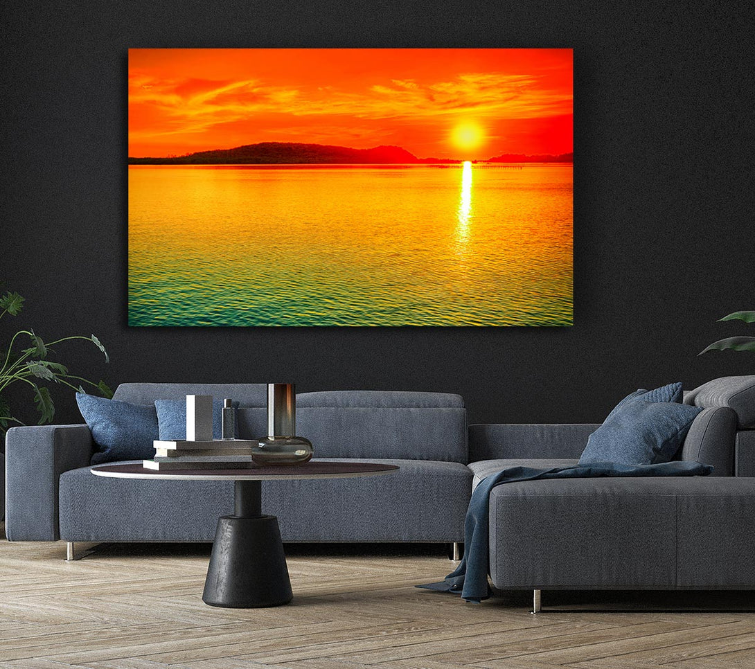  A Canvas Print of Sun Beam Ocean Canvas Print