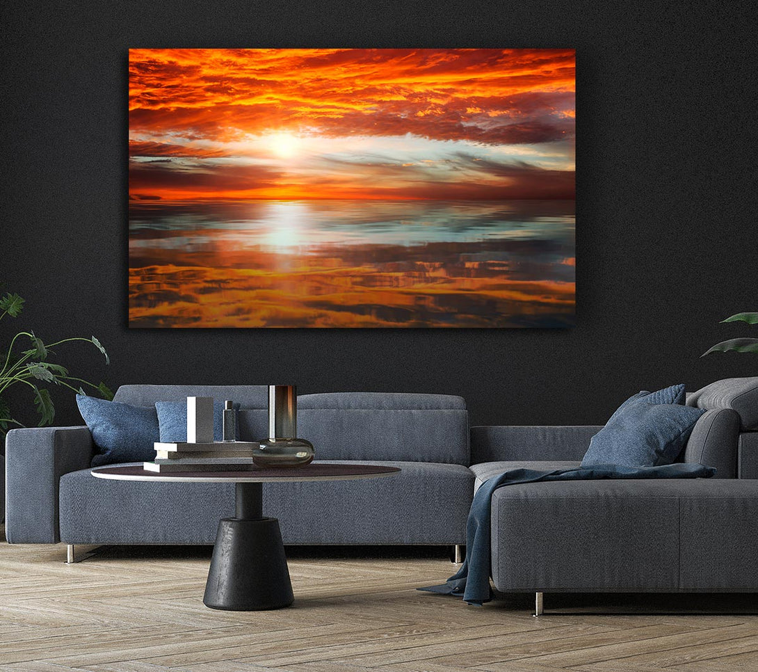  A Canvas Print of Reflections Of A Sunset Sky Canvas Art