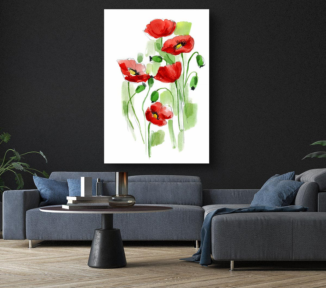  A Canvas Print of Poppies In Bloom Canvas Print