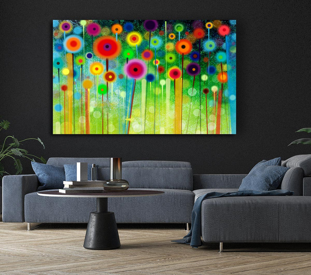  A Canvas Print of Psychedelic Flower Garden 2 Canvas Wall Art