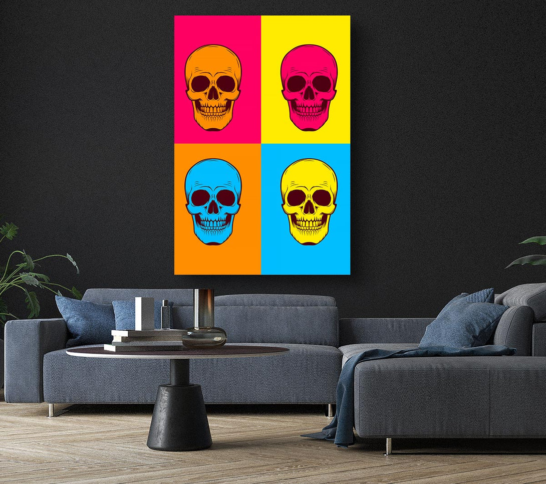  A Canvas Print of Funky Skulls Canvas Wall Art