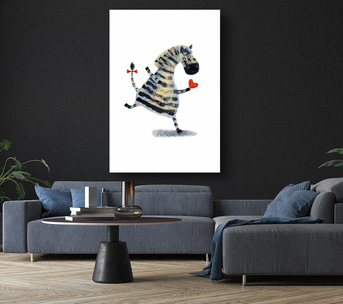  A Canvas Print of Dancing Zebra Love Canvas Wall Art