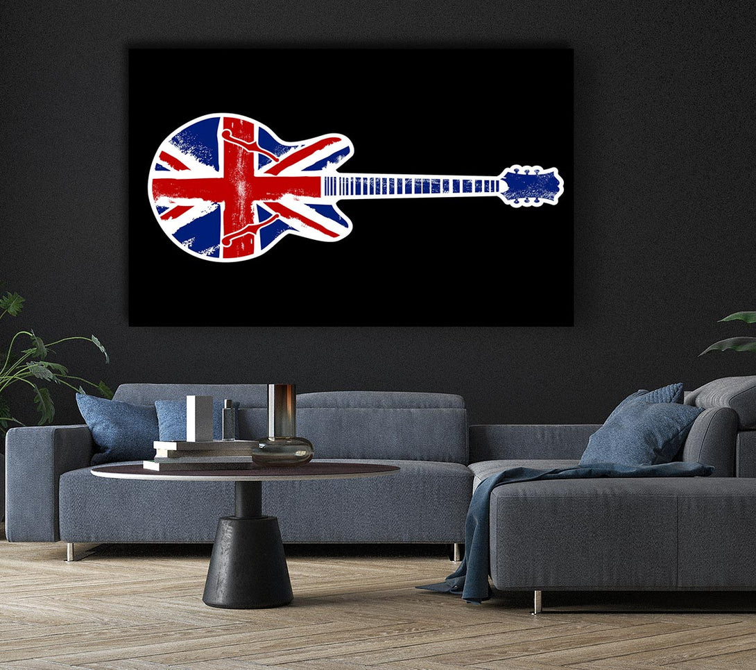  A Canvas Print of Guitar British Flag Canvas Wall Art