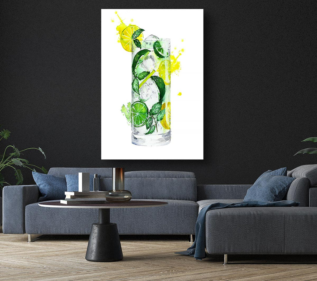  A Canvas Print of Tall Glass Of Gin And Tonic Canvas Art