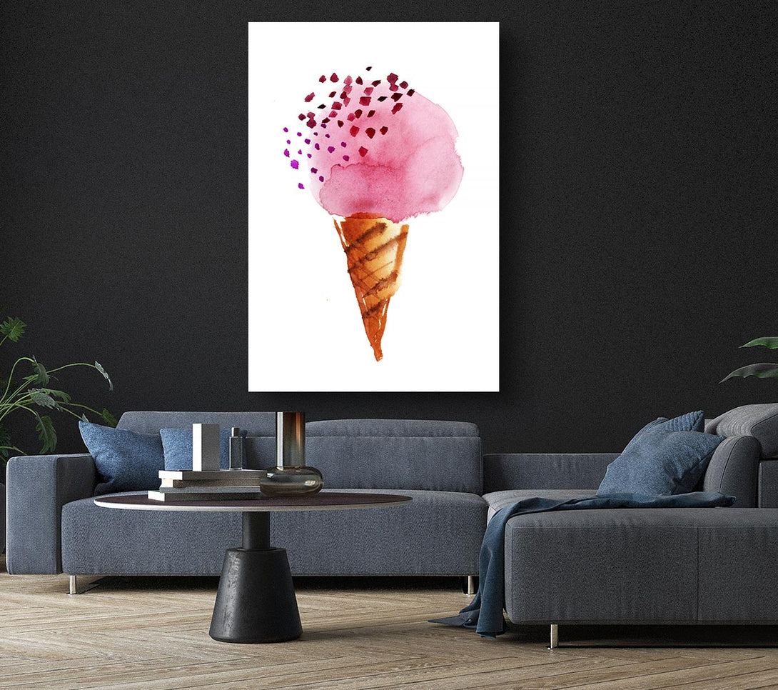  A Canvas Print of Strawberry Icecream Canvas Wall Art