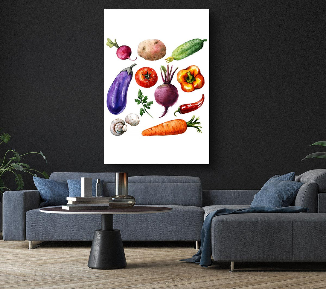  A Canvas Print of Vegetable Selection 2 Canvas Wall Art