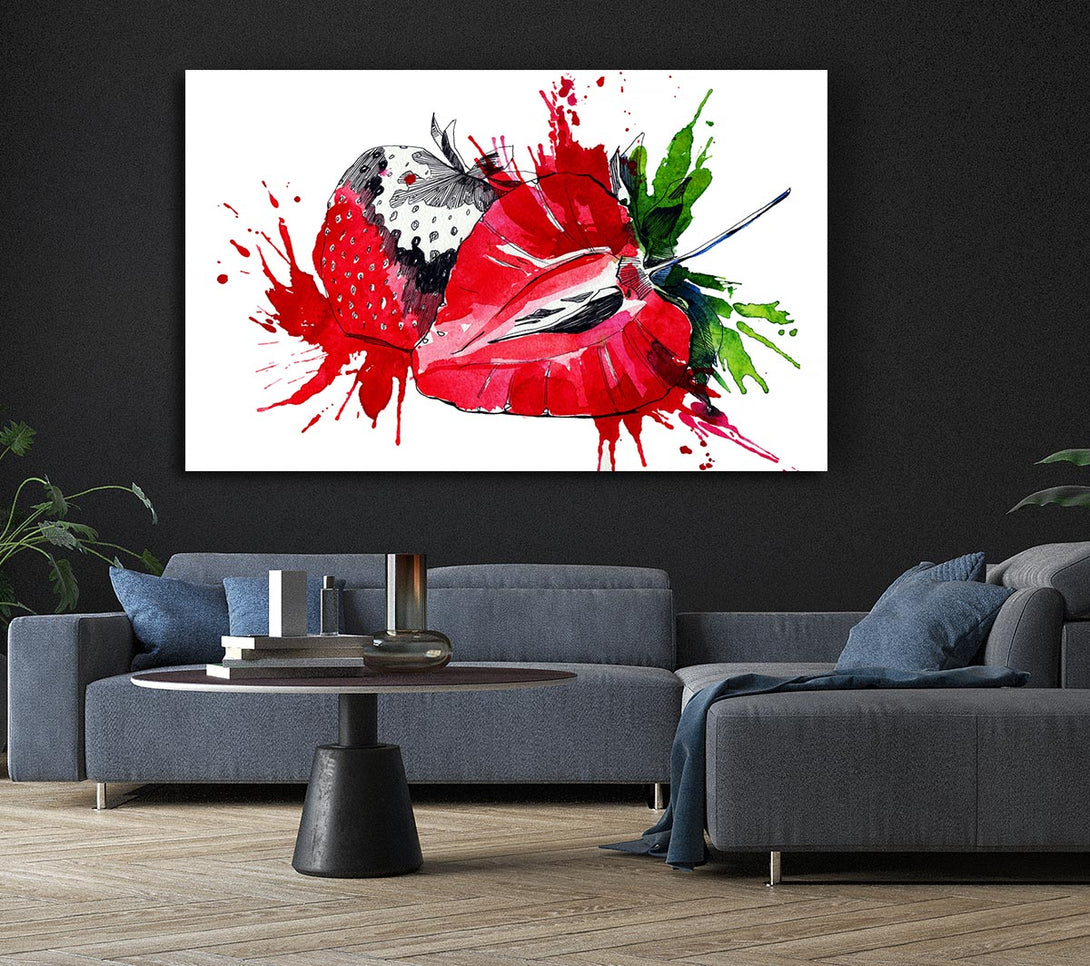  A Canvas Print of Strawberry Splash Canvas Art