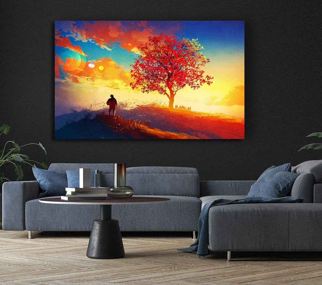  A Canvas Print of Autumn Tree Worship Canvas Art