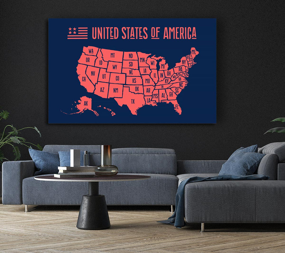 A Canvas Print of States Of America 1 Canvas Art