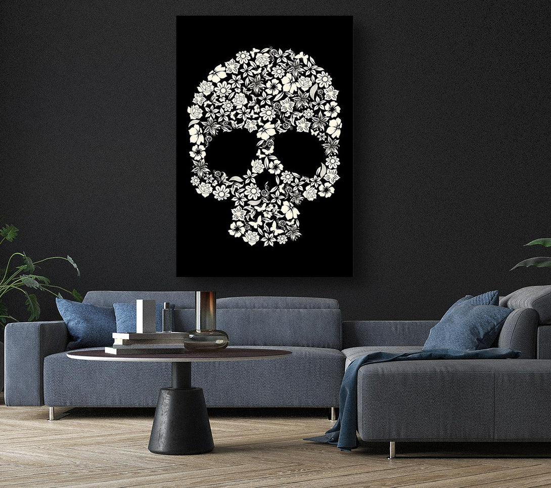  A Canvas Print of Flower Skull 1 Canvas Print