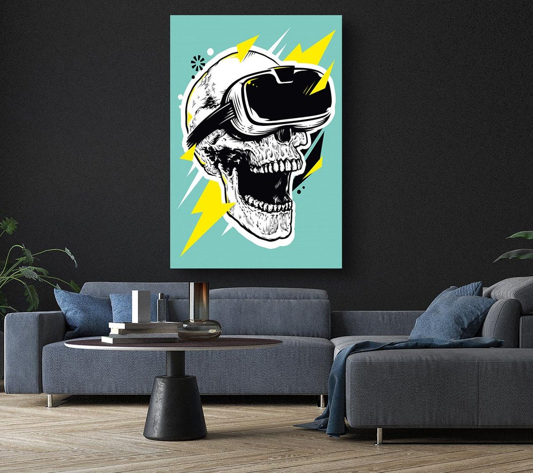  A Canvas Print of Video Game Shocked Skull Canvas Wall Art