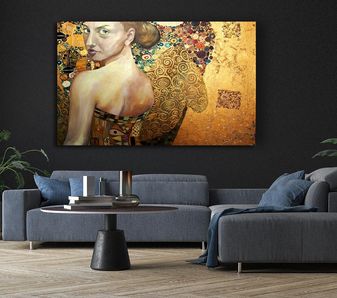  A Canvas Print of Klimt Golden Canvas Wall Art