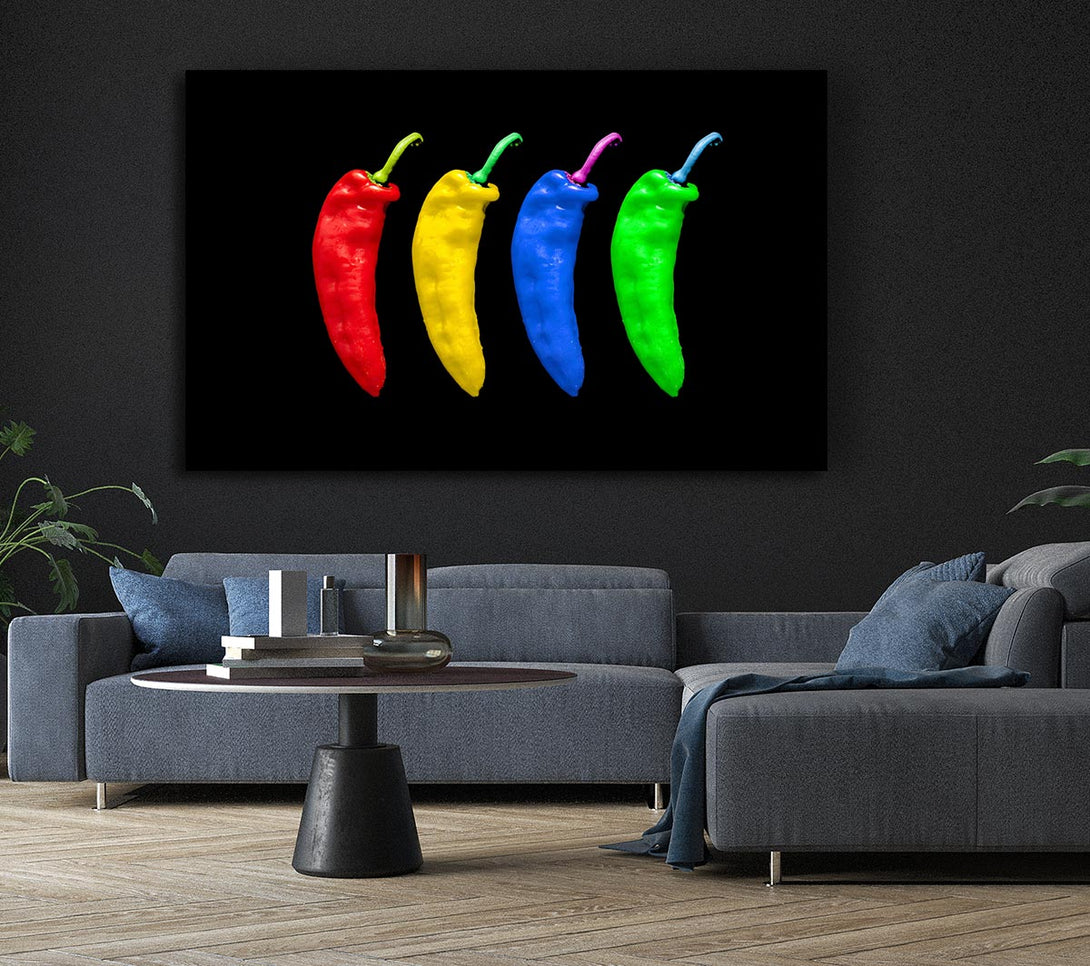  A Canvas Print of Vivid Chilis Canvas Print