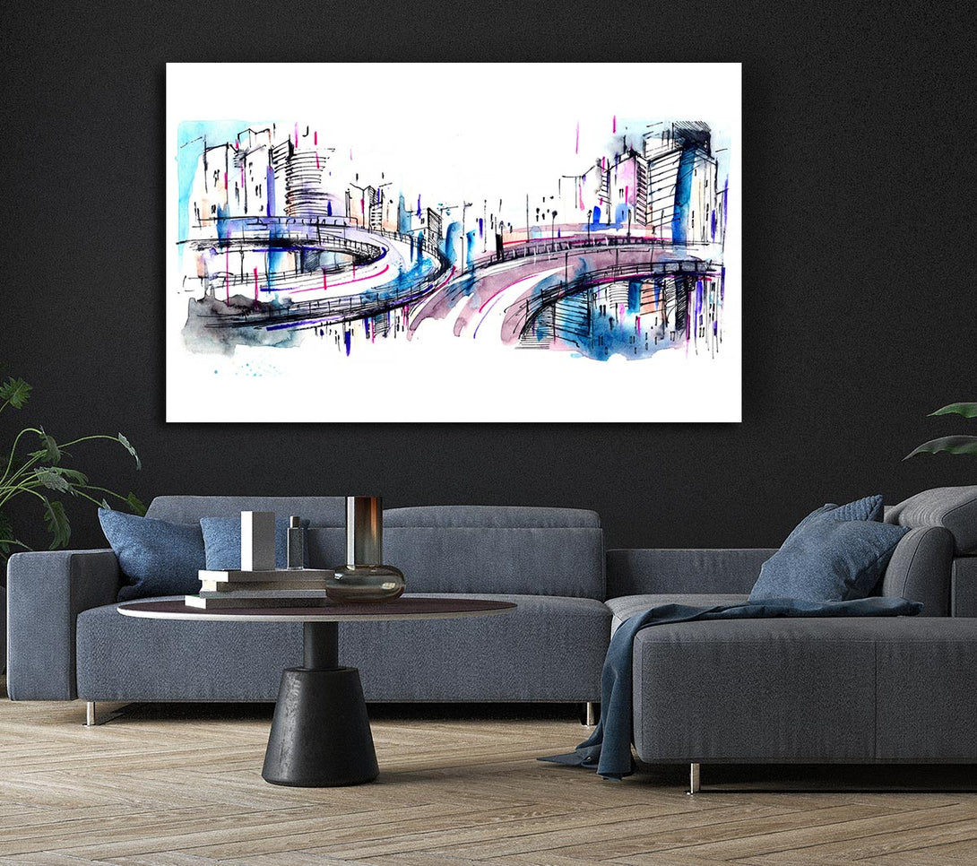  A Canvas Print of Ring Roads Through The City Canvas Wall Art