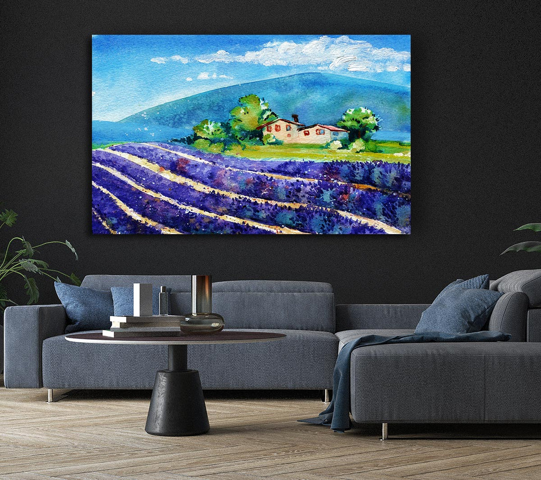  A Canvas Print of Lavender Fields In France Canvas Wall Art