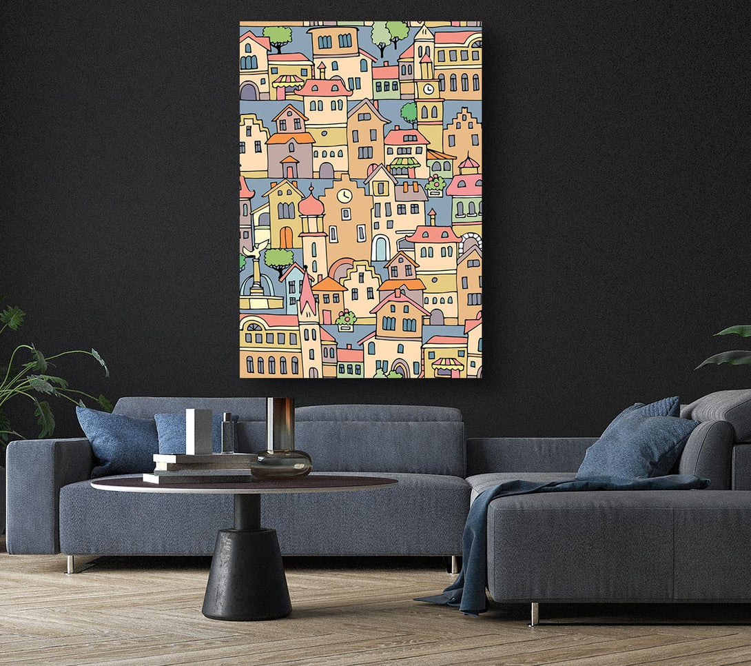  A Canvas Print of Town Houses Canvas Print