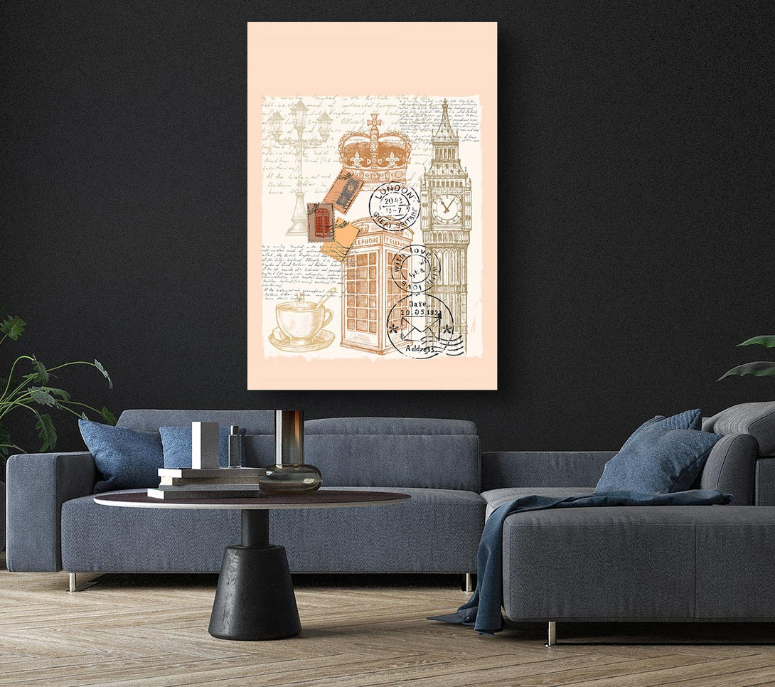  A Canvas Print of Passport Stamps Canvas Print