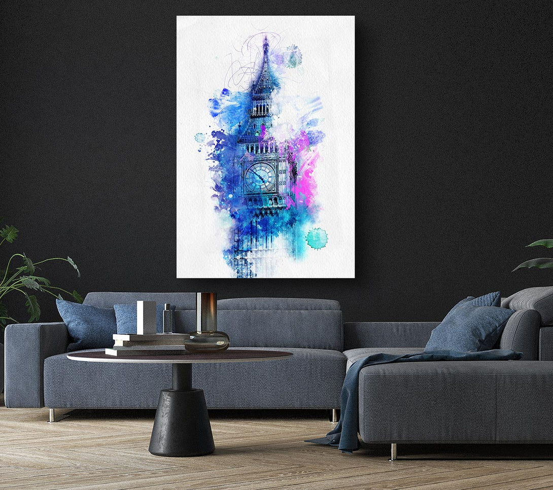  A Canvas Print of Watercolour Big Ben 2 Canvas Print
