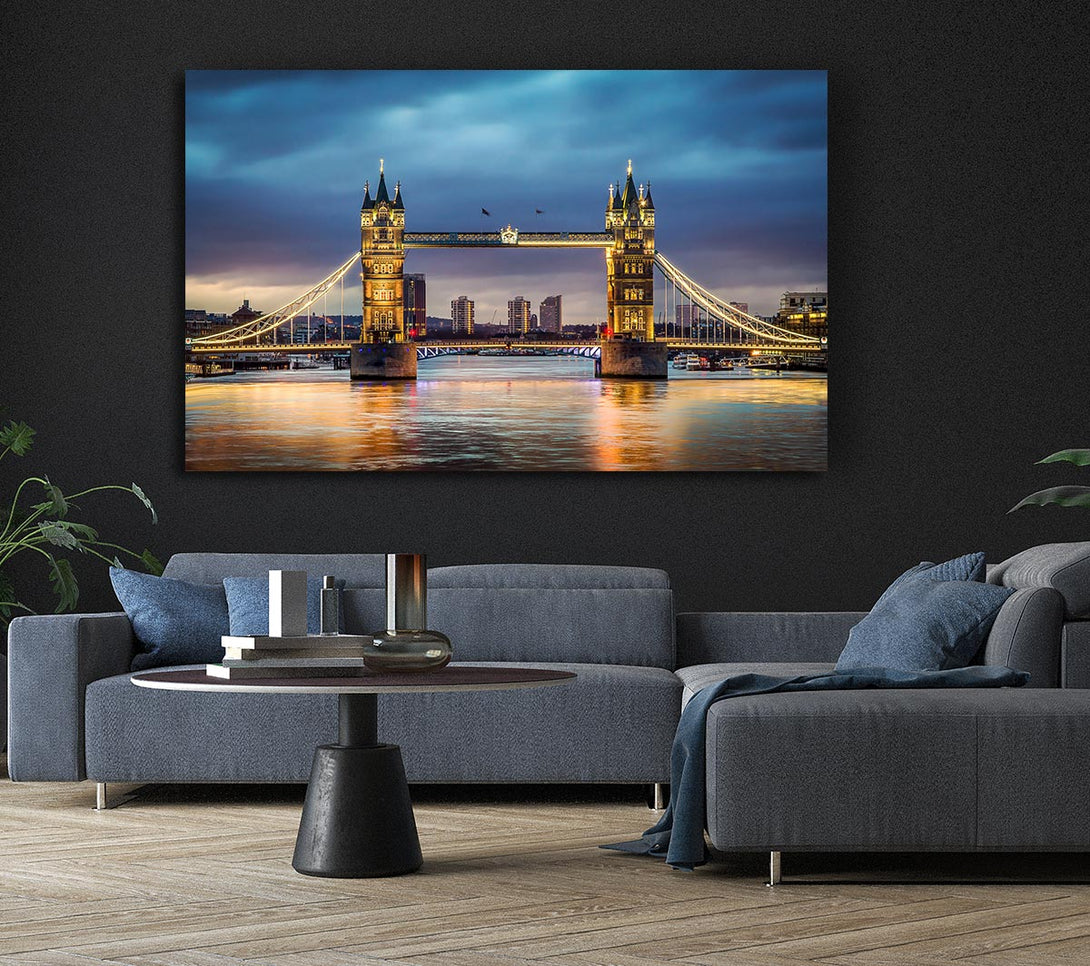  A Canvas Print of Tower Bridge Night Glow Canvas Print