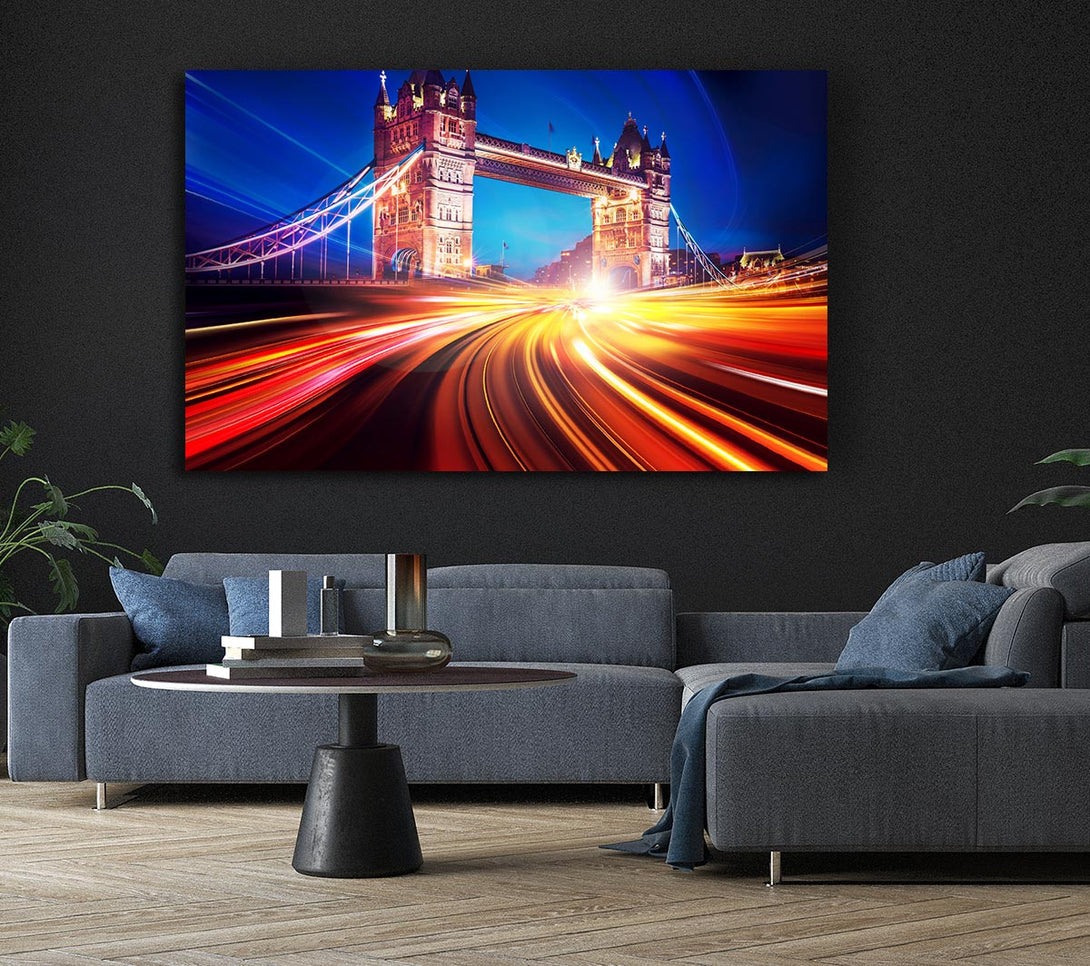  A Canvas Print of Tower Bridge Speed Of Light 2 Canvas Wall Art