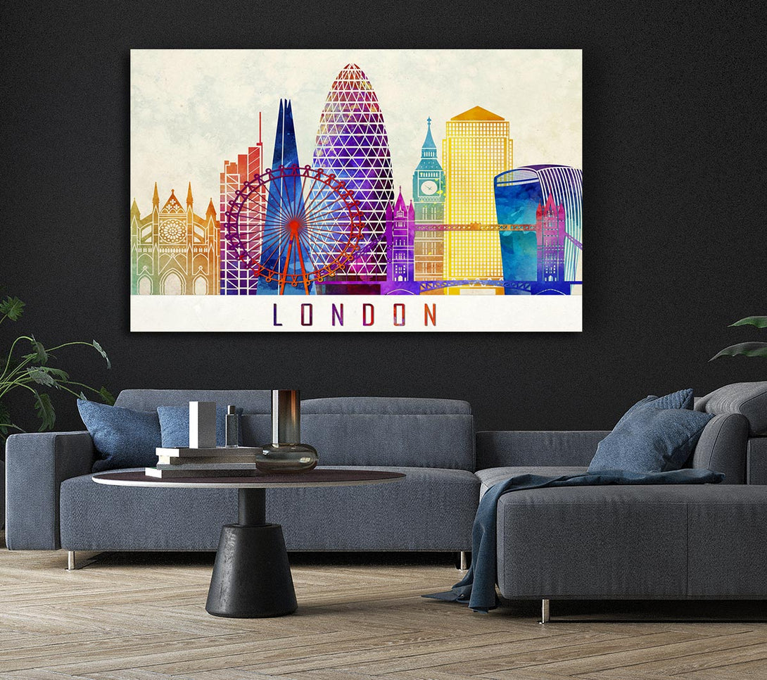  A Canvas Print of Rainbow City 2 Canvas Art
