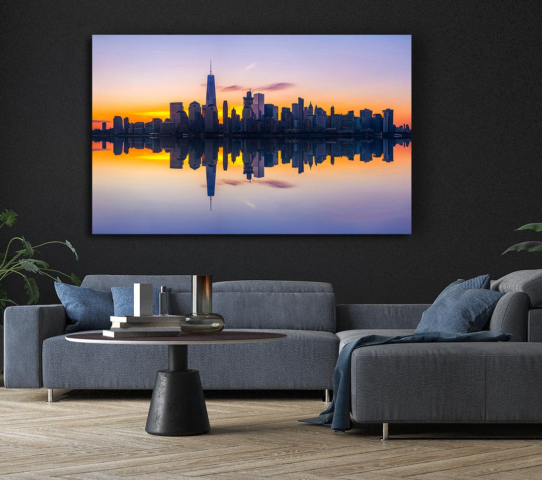  A Canvas Print of Perfect Sunset Reflections Canvas Art