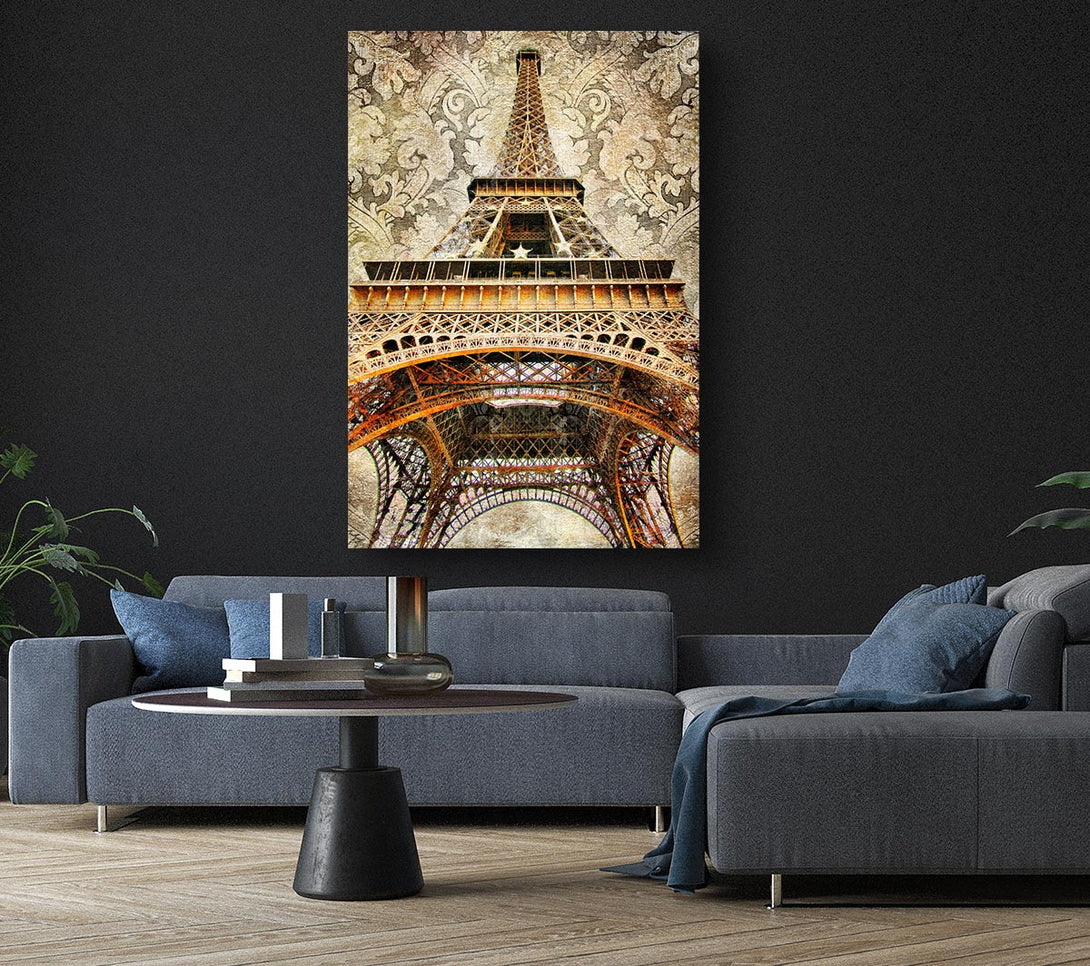  A Canvas Print of Eiffel Tower Retro 3 Canvas Print