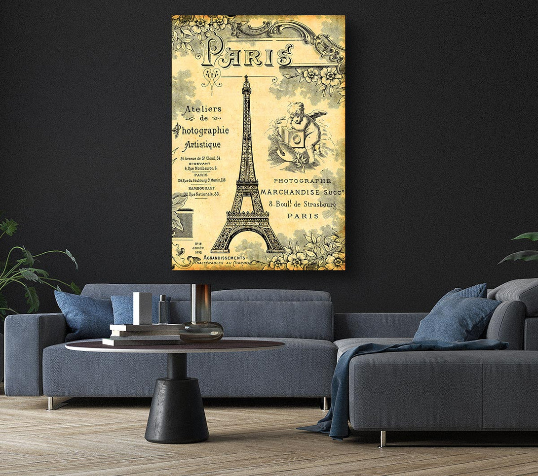  A Canvas Print of Eiffel Tower Retro 6 Canvas Art