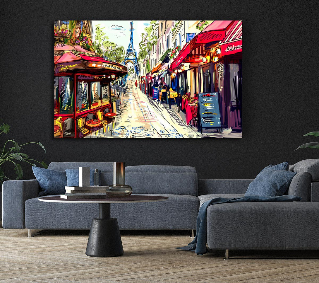  A Canvas Print of Eiffel Tower Streets 19 Canvas Wall Art