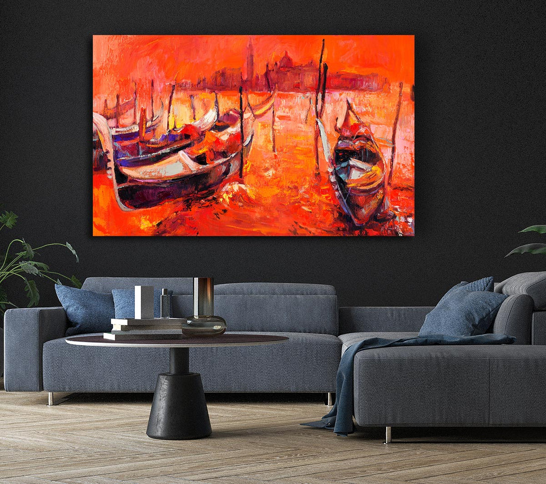  A Canvas Print of Gondola Line Up 2 Canvas Print