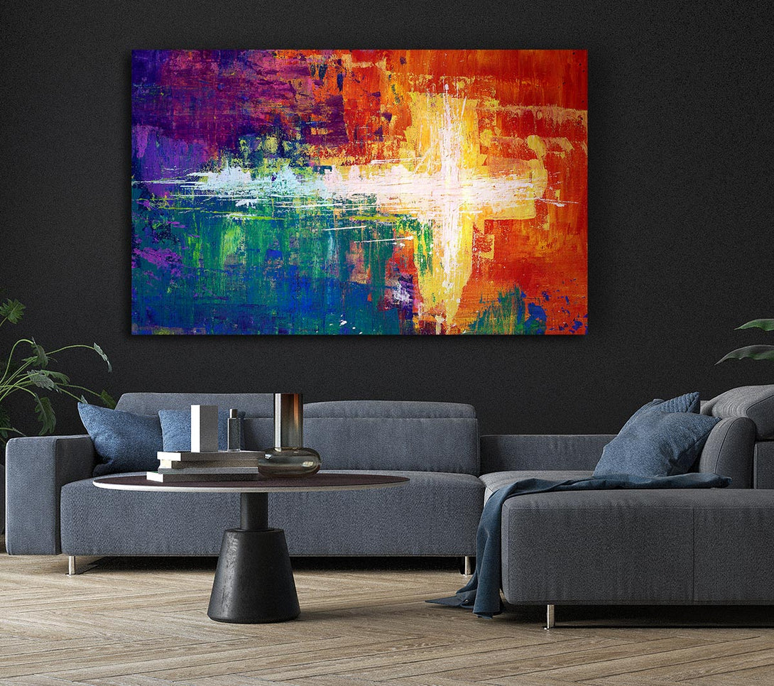  A Canvas Print of Rainbow Cross Canvas Art