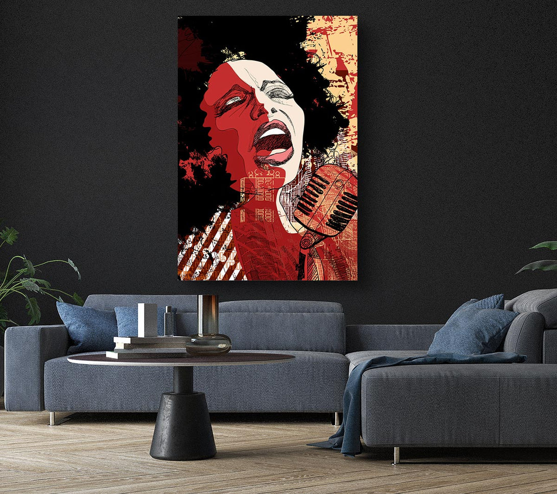  A Canvas Print of Femail Vocalist Canvas Wall Art
