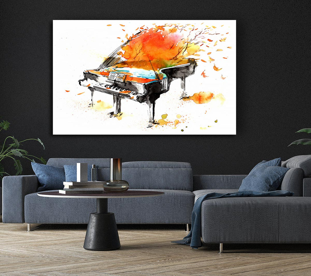  A Canvas Print of Autumn Piano Canvas Wall Art