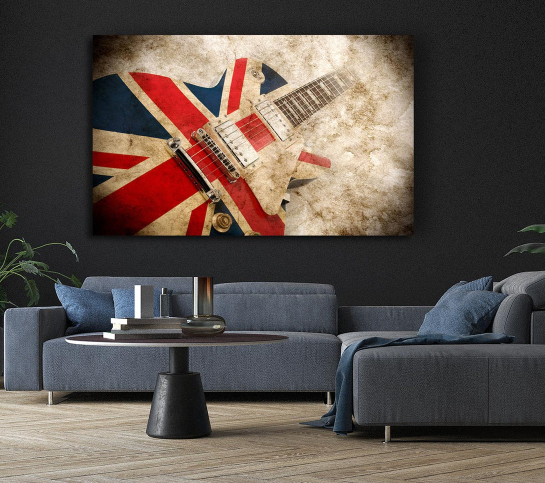  A Canvas Print of British Retro Guitar 1 Canvas Print