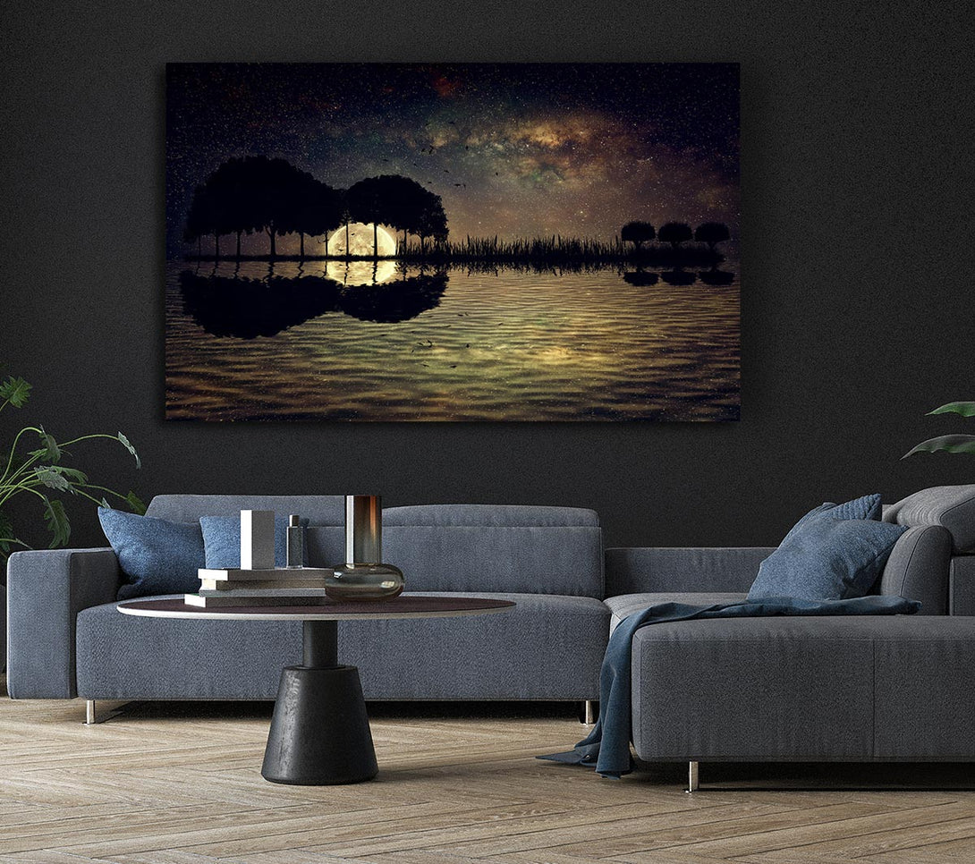  A Canvas Print of Guitar Tree Moonlight Canvas Art