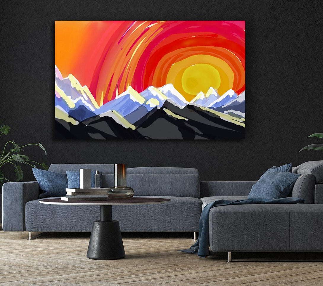  A Canvas Print of Mountain Peak Sun Canvas Art