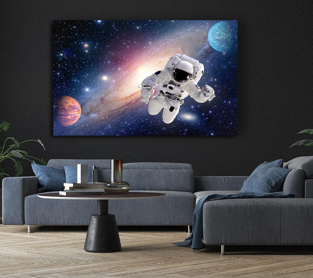  A Canvas Print of Spaceman In The Galaxy Canvas Wall Art