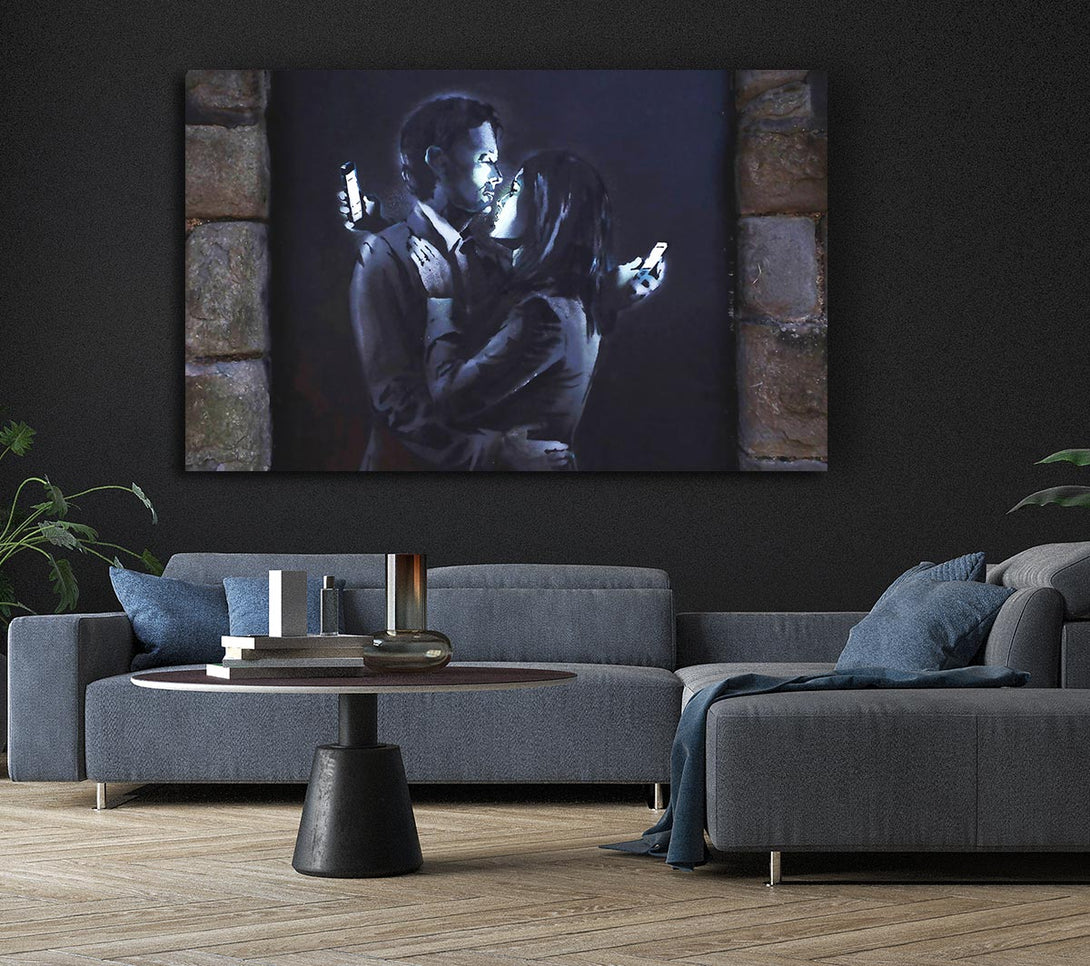  A Canvas Print of Banksy Phones Canvas Print