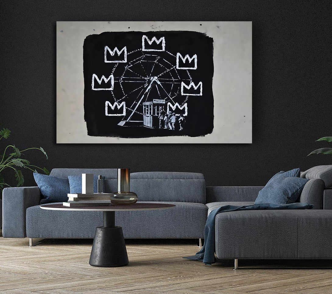  A Canvas Print of Banksy Crown Wheel Canvas Print