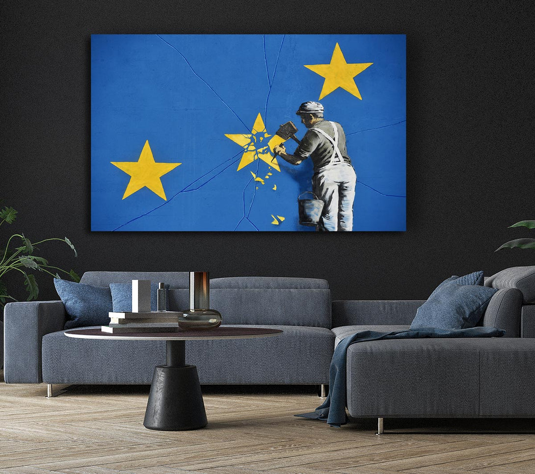  A Canvas Print of Banksy Euro Star Canvas Print