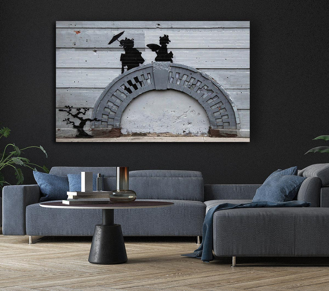  A Canvas Print of Banksy Geisha Bridge Canvas Art