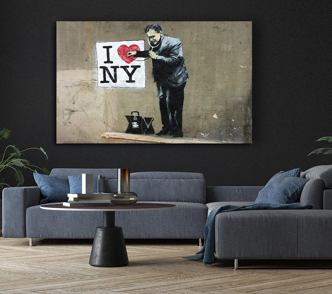  A Canvas Print of Banksy I Love Ny Canvas Wall Art