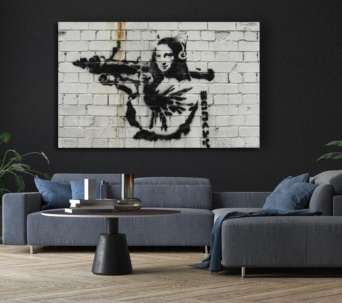  A Canvas Print of Banksy Bottle Of Champagne Canvas Art