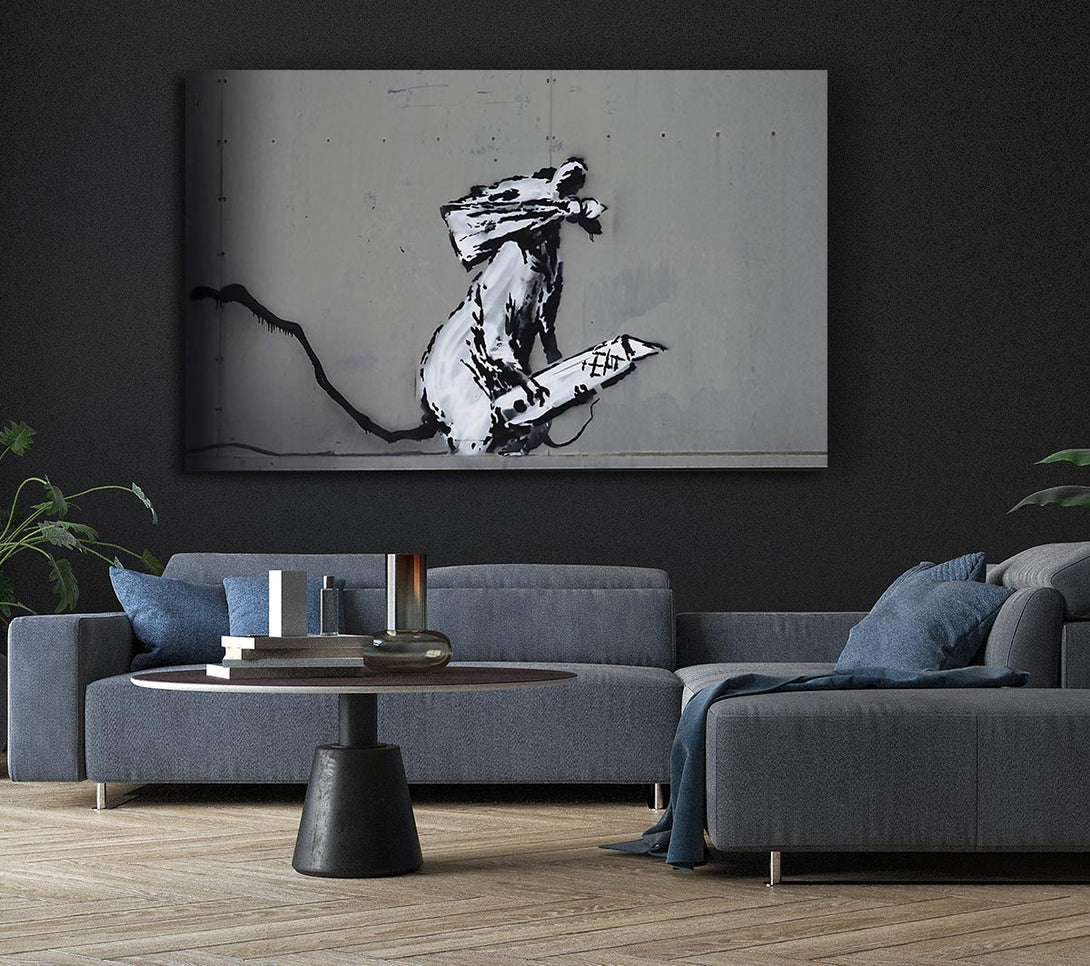  A Canvas Print of Banksy Robot Barcode Canvas Wall Art