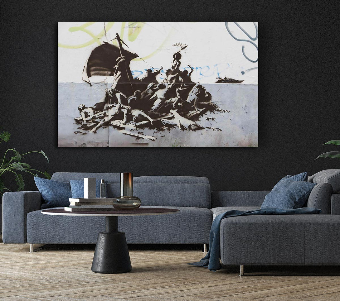  A Canvas Print of Banksy Steve Jobs Apple Canvas Print