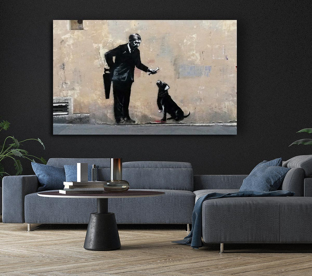  A Canvas Print of Banksy The Hand That Feeds Canvas Print